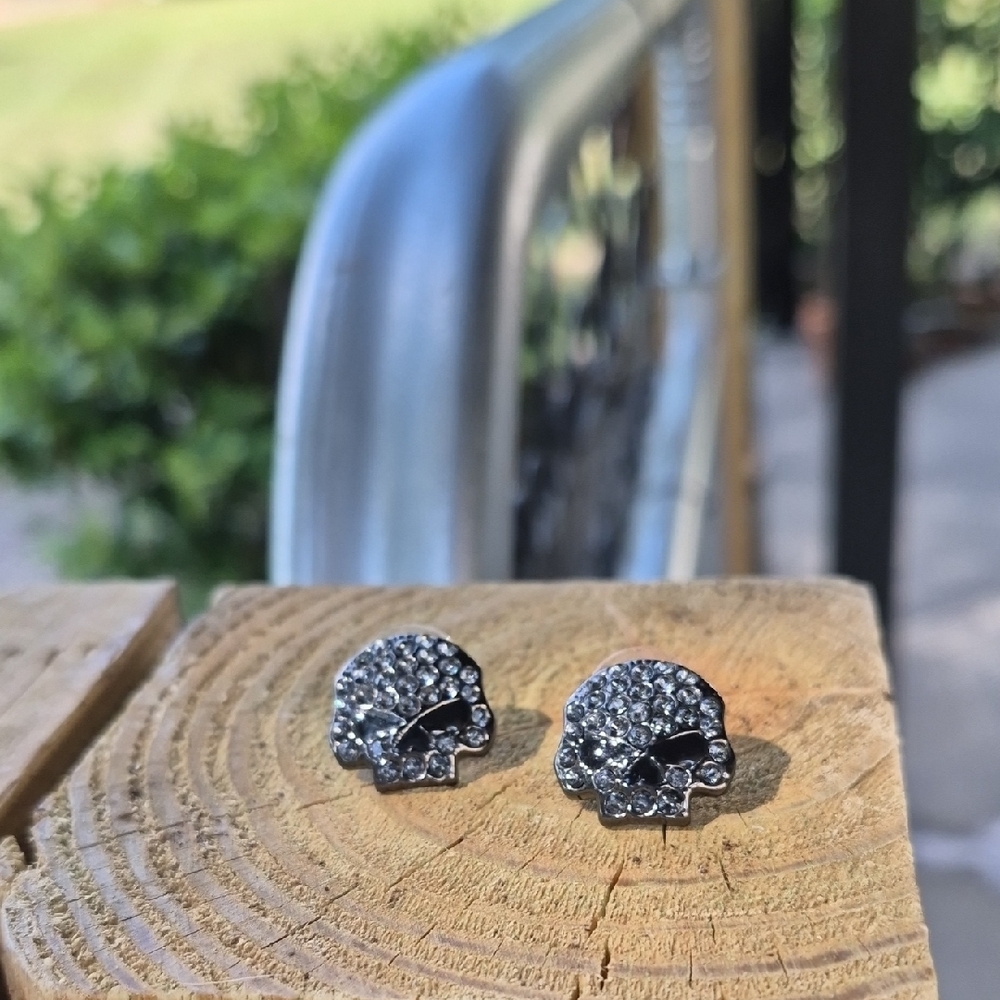 Willie G Sawarovski Black Post Earrings